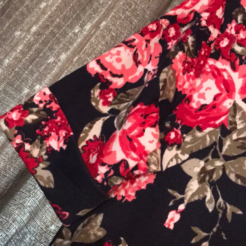 Karen Scott Sport Navy Blue Floral Cozy Dress XS - Picture 3 of 8